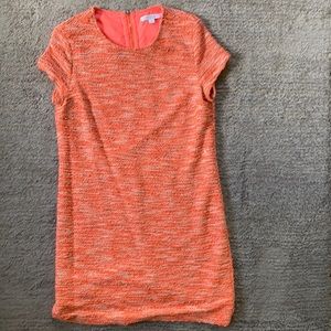 Piperlime Orange Tweed Shift Dress